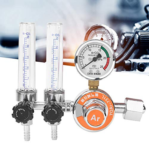 Garosa Argon-Druckregler Gassparendes Argon-Manometer für Lichtbogenschweißen mit Doppelrohr-Innengewinde G5/8-Zoll - Energieeffizient und zuverlässig | Energieeffizienter Argon-Druckregler mit Doppelrohrkonstruktion und rutschfestem Griff Kompakt mit klarer Skala