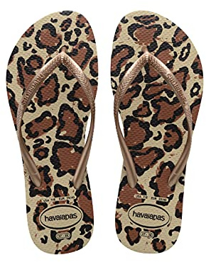Havaianas Slim Animals, Infradito Donna, Multicolore (Sabbia Grigio/Oro Rosa), 37/38 EU