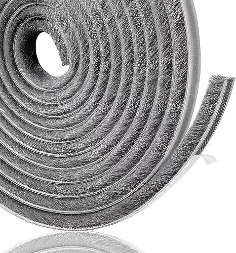 Lamondre 5 Meters Draft excluder for Doors, Window Seal Strip, Adhesive Draught Stopper, Draught excluder for Door, Window, Wardrobe - High-Density Felt - 9mm(W) * 9mm(H) - Grey