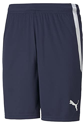 PUMA mens Shorts, Peacoat-Puma White, L