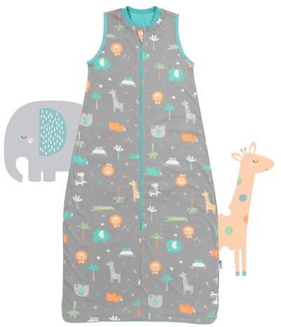 schlummersack Babyschlafsack Sommer in 1.0 TOG leicht gefüttert - Safari - 12-36 Monate / 110 cm mitwachsend