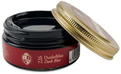 Langer & Messmer feinste Ledercreme zur Glattlederpflege - hochwertige Schuhcreme für die Schuhpflege 50ml | Für alle Glattlederschuhe geeignet | Dunkelblau