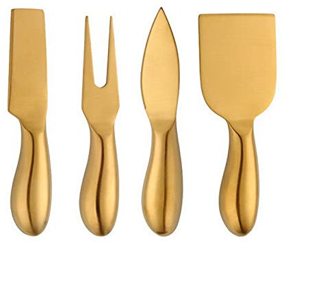 caihuashopping Käseschneider Käseschneider Edelstahl Käsemesser Set Käse Grinder Käse Slicer Gabel Schneiden Lebensmittelverarbeitungswerkzeuge Für Küche Kochen Käsehobel (Color : Gold Color)
