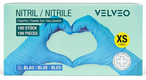 100 Stück Nitril Untersuchungshandschuhe in Spender-Box Größe XS, Einweghandschuhe Einmalhandschuhe