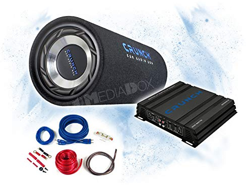 Mediadox Crunch Basspaket - 2-Kanal Endstufe/Verstärker+ Subwoofer+Kabel-Set/GTS-200 + GPX-500.2 + KABELKIT