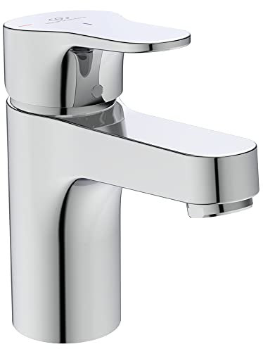 Ideal Standard – Cerabase Single Lever Basin Mixer tap with Click Waste and bluestart Technology, BD054AA, Chrome