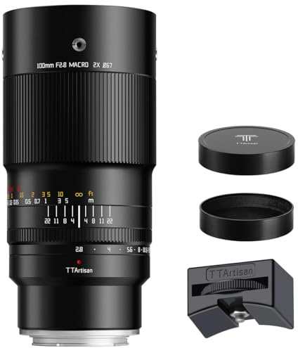 TTARTISAN 100mm F2.8 2X Ultra Macro Lens, Full Frame Lens for Sony E-Mount Cameras Alpha a7 a7II a7III a7R a7RII a7RIII a7RIV a7S a7SII a7SIII a9 a7C