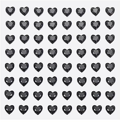 sourcing map 256Stk Herz Strass 6mm Selbstklebende Edelsteine Aufkleber Schmuck Sticker für Valentinstag Kosmetik Kunst und Handwerk Basteln Schmuck Herstellung Schwarz