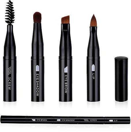simarro 4 in 1 Makeup Brush Set, Portable Travel Size Make Up Brushes