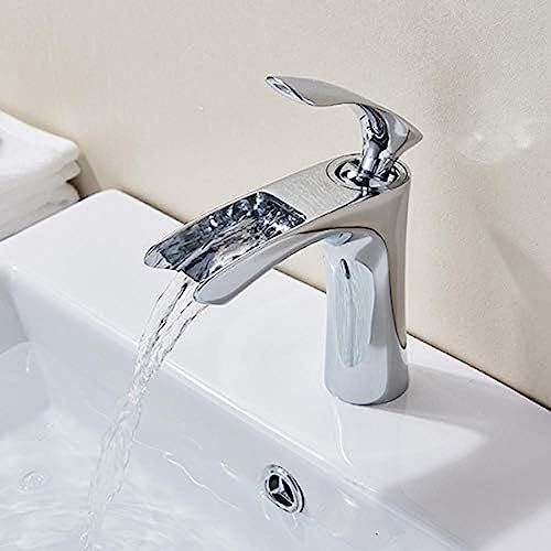 Waschbecken-Wasserhahn, Einhebel-Mischbatterie, Heißes Und Kaltes Wasser, Waschbecken-Wasserhahn, Deckmontage, Chrom,Chrom
