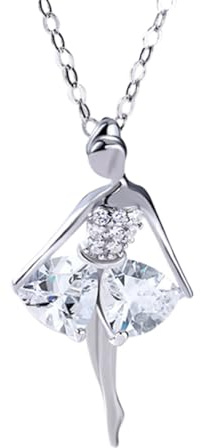 KONFEN Ballerina Kette 925 Silber, Halskette Anhänger Halsketten mit Zirkon, Silber Ballet Dancer Ketten Schmuck Geschenke für Mädchen Frauen Frau Valentinstag Jubiläum Geburtstag