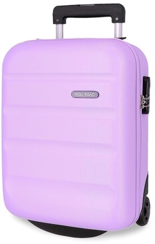 ROLL ROAD Flex Valigia rigida realizzata in ABS, un materiale, chiusura a combinazione laterale 4 ruote doppie bagaglio a mano, pratico interno con un vano, Viola, 40 x 31 x 20 cm, Valigia a mano