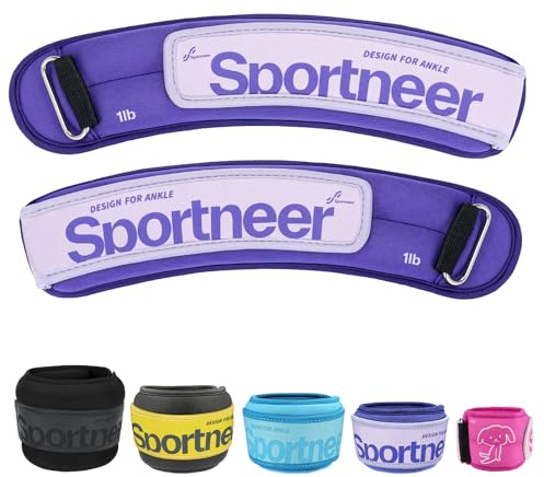 Sportneer Gewichtsmanschetten, Gewichtsmanschetten Fuß, 2 * 0,23kg/2 * 0,45kg/2 * 0,9kg/ 2 * 1,36kg /2 * 2,27kg Armgewichte Handgelenkgewichte Set, Laufgewichte für Hand- und Fußgelenke
