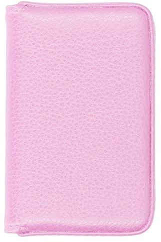 HERCHR Visitenkartenetui, Schlankes Visitenkartenetui aus Leder, Visitenkartenetui, Taschenkartenetui, Visitenkartenetui, Brieftasche(Rosa)