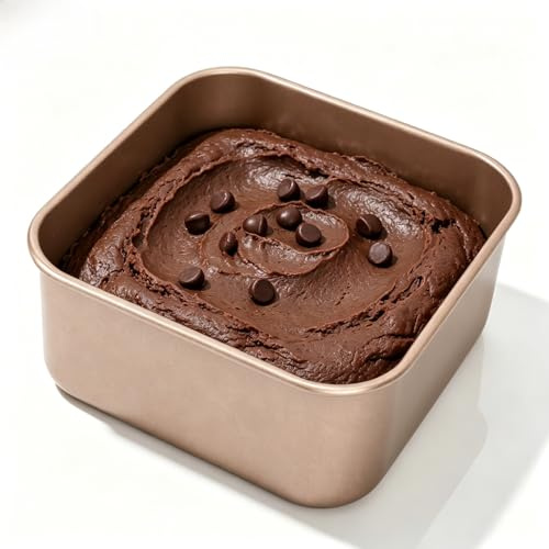 Cyrank Teglia Quadrata Antiaderente, Teglia Quadrata da 6,7-9,3 Pollici Teglia Per Torte in Acciaio al Carbonio Piatti Profondi Stampi da Forno Per Torte Pane Barbecue(S)