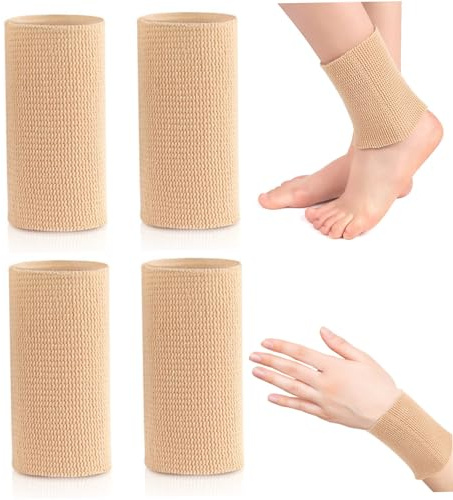 Veesper KnöChelbandage Bunga-Pads FüR EiskunstläUfer 4 StüCk Feuchtigkeitsspendender Gel-KnöChelschutz Atmungsaktiv Schneidbar Eiskunstlaufsocken Hochelastische KnöChelmanschette FüR Sportschutz
