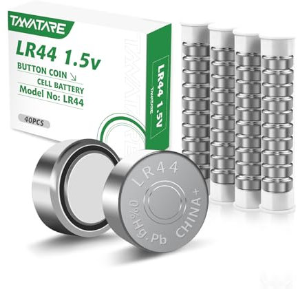 Tanatare 40-Pack Piles LR44 1.5V Piles Bouton alcalines AG13 A76 SR44 357 303 pour Montres, Jouets, calculatrices, appareils auditifs, etc