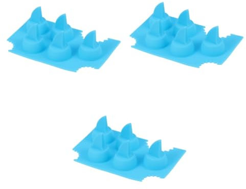 Yardenfun 3pcs Shark Fin Ice Molds Stacking Ice Cube Trays Reusable Non-Stick for Water Fruits Soda
