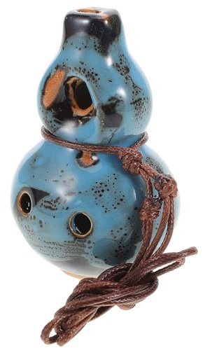 VICASKY 6loch Kunstvolle Ocarina Aus Keramik Mit Löchern Tragbares Musikinstrument Blau Mit Blütenmuster Für Camping Entspannung Und Geschichten Erzählen Geeignet Für Anfänger Und