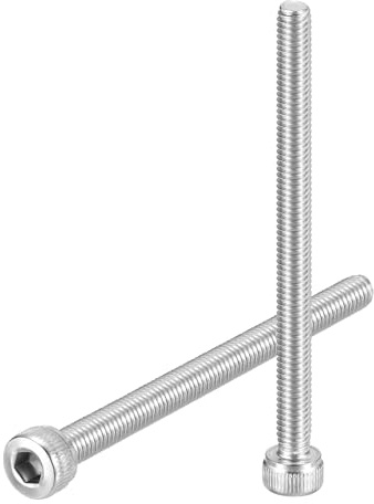 QUARKZMAN Tornillo de Cabeza Hueca Hexagonal (M4-0.7x55), Acero Inoxidable 304 Tornillos Cilíndricos para Máquina Industrial Motocicleta Coche Bicicleta de Montaña, Plateado, 25pcs