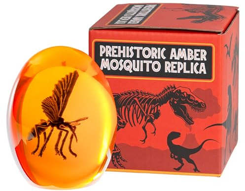 Prehistoric Mosquito in Amber Replica Resin Dinosaur Collectible 3D Unique Paperweight & Halloween Prop