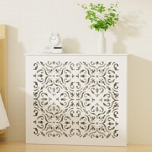Cubierta de radiador blanca para decoración del hogar, radiador oculto, elegante y funcional, convector de calor para pasillo, sala de estar, dormitorio, diseño moderno