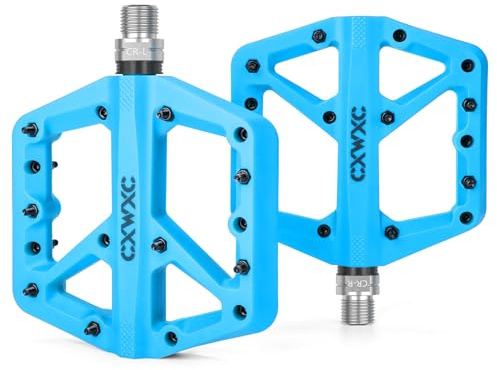 CXWXC Pedales Ligeros de Nailon para Bicicleta,Superficie de 3 Piezas Selladas,para MTB Bicicleta de Carreras (Azul)