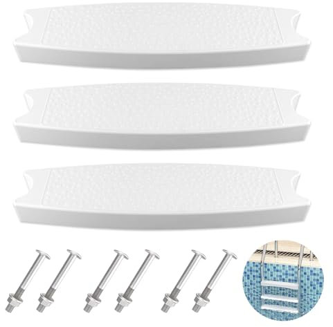 Scalini per Piscina, Gradino per Scaletta di Ricambio per Piscina, 3pz Gradini per Scaletta con Viti da 6pz per Piscina per la Maggior Parte delle Scale Interrate e Fuori Terra