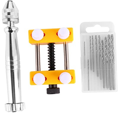 JEWEDECO Taladro Manual De Aleación De Aluminio Kit De Brocas Cabezales Brocas Para Joyería Perforar
