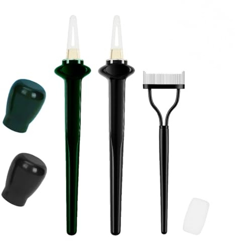 2Pcs Silicone Eyeliner Tool with 1Pc Eyelash Comb, 2Pcs Eyeliner Brush and Waterproof Eyeliner Guide Wand for Shaky Hands and Beginner Makeup Application