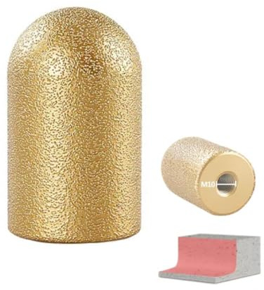 Diamond Finger Grinding Wheel, 20mm/30mm Round Dry Grinding Bit, Stone Shaping Tool for Enlarging Shaping Round Bevel Existing Hole of Porcelain, Hard Ceramic, Granite, Marble Round (30mm 100mesh)