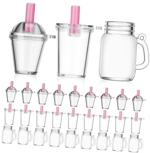 LRXIYODE 30 Piezas Mini Tazas Plásticas Resistentes Miniatura Tazas Té Vasos Cerveza Juguete Casa Muñecas