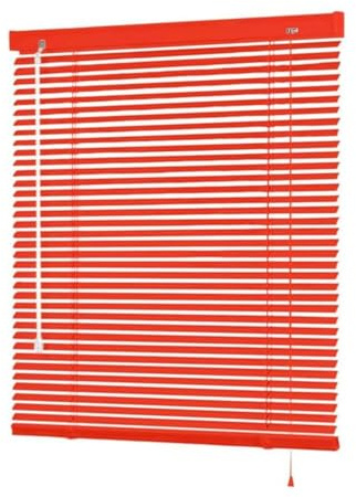 AJTXCSFOQL 25mm Persiana Veneciana de Aluminio, Cortinas Horizontales con Pinzas, 88 42 90 76 104 116 120 145 160 155 30 Estores para Ventanas, Protección Solar y Privacidad, Montaje Incluido(Red)