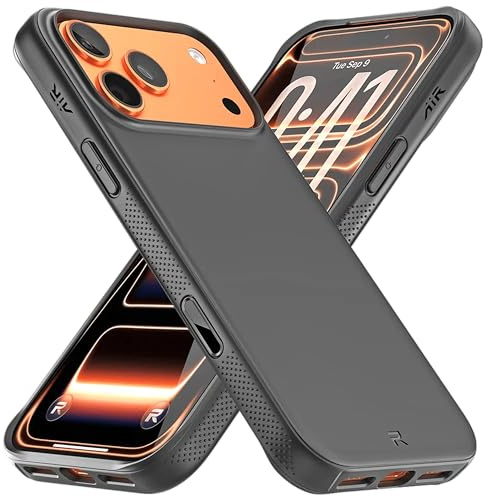 REBEL Air Case for iPhone 17 Pro Max [Air² Series] Strong MagSafe Compatible, Grippy Sides, Slim & Lightweight Cover, Camera Button, Protective Corners, Raised Lens Ring, 6.9 Inch Phone 2025 (Black)
