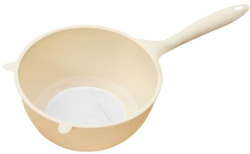 NUOBESTY Colador de Arroz de Plástico Crema Cesta Pequeña Malla Fina para Lavar y Escurrir Colador de Malla para Cocina Utensilio Multiusos Adecuado para Frutas Verduras y Arroz