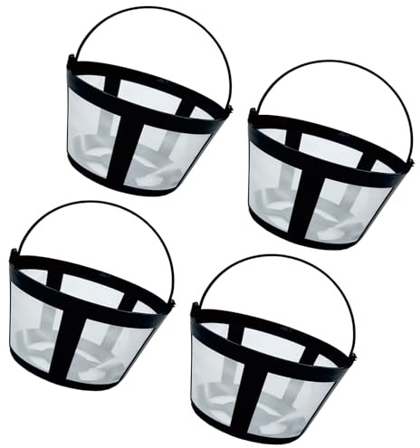 Paquete de 4 filtros permanentes de nailon para cesta de café, herramienta de filtro para cafetera y cafetera