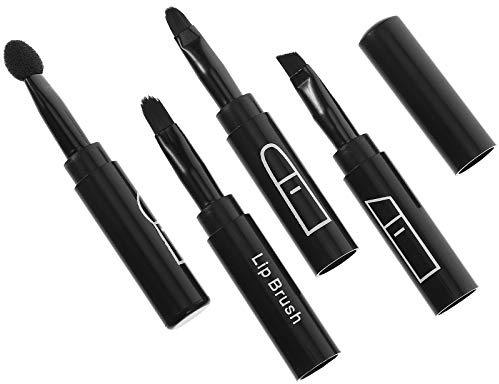 IMIKEYA Brocha de Maquillaje Multifuncional Portátil, Pincel para Labios, Sombras de Ojos y Cejas, Tamaño Compacto Negro, Adecuado para Viajes y Uso Diario