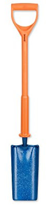 PDL – Pegdev – Carters Shocksafe Insulated Cable Laying Shovel, Spade 28 - 1 Way Design for Digging Narrow Trenches, BS8020:2002.