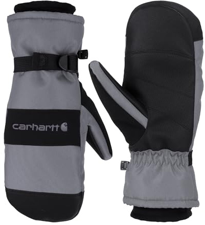 Carhartt Men's W.P. Waterproof Insulated Mitt Cold Weather Gloves, Dark Grey/Black, Large