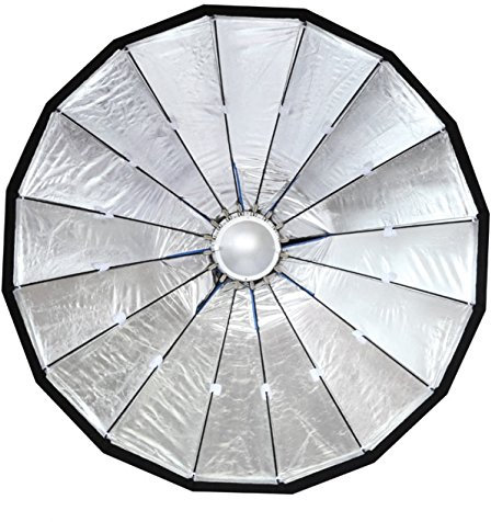 LIFE of PHOTO Mobiler Beauty-Dish 16 TLG. Silber (Ø 120 cm) für Bowens/Mettle