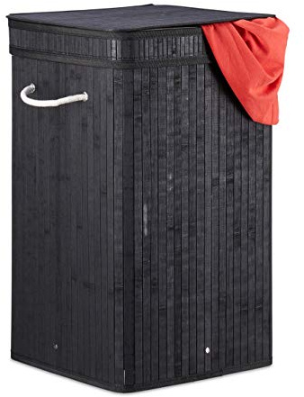 Relaxdays 10024307_46 Badematten & -teppiche, Schwarz, Standard