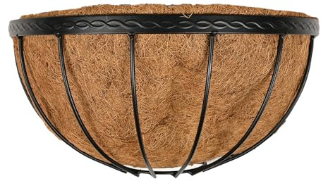 Smart Garden 40cm 16 Inch Saxon Metal Wall Manger Basket Black Planter Liner