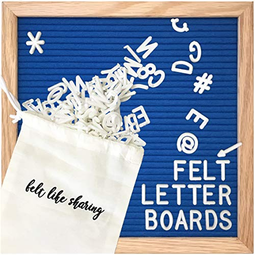 Felt Like Sharing Letter Board – Sapphire Blue Felt (10”x10”) – Oak Frame