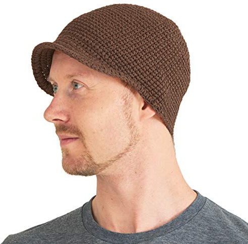 CHARM Herren Fischermütze Kufi Beanie - Schädel Mütze 100% Baumwolle Häkel Chemo Hut