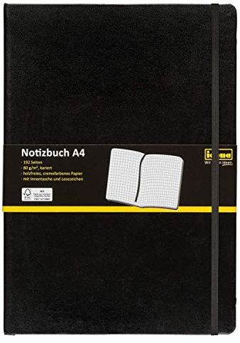 Idena 209280 Notizbuch FSC-Mix, A4, kariert, Papier cremefarben (10)