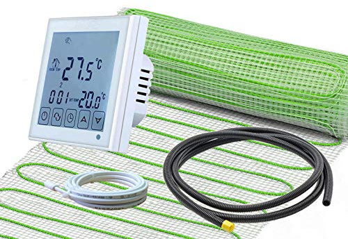 ew direkt Komplett-Set elektrische Fußbodenheizung UltraPro 160 für Fliesen, Naturstein mit Thermostat RT-60 Wlan (10 m² - 0,5 m x 20 m)