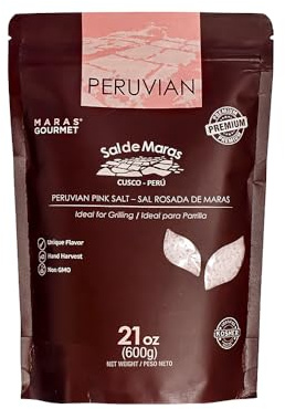 MARAS GOURMET | Sale di Maras | Sale rosa del Perù - Sapore unico e raccolto a mano | Non raffinato | 600g | (sale rosa, grana grossa)