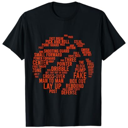 Basketball Begriffe Motivations T-Shirt für Herren Basketball-Enthusiasten, Schwarz, S