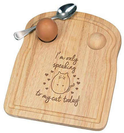 I'M Seulement Speaking To My Chat Today Petit Déjeuner Fofolle Coquetier Board en Bois