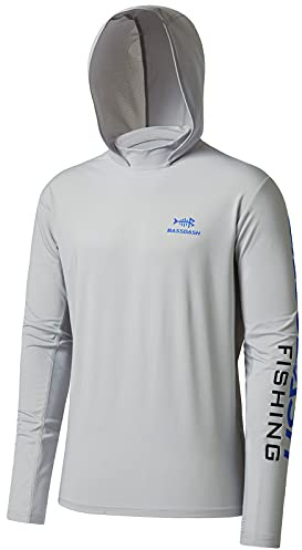 Bassdash Herren Kapuzenpullover Shirt Sonnenschutz UPF50+ UV Pullover Langarm Hoodie für Angeln Rash Guard